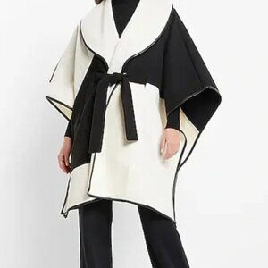 EXPRESS - Black and white wrap poncho